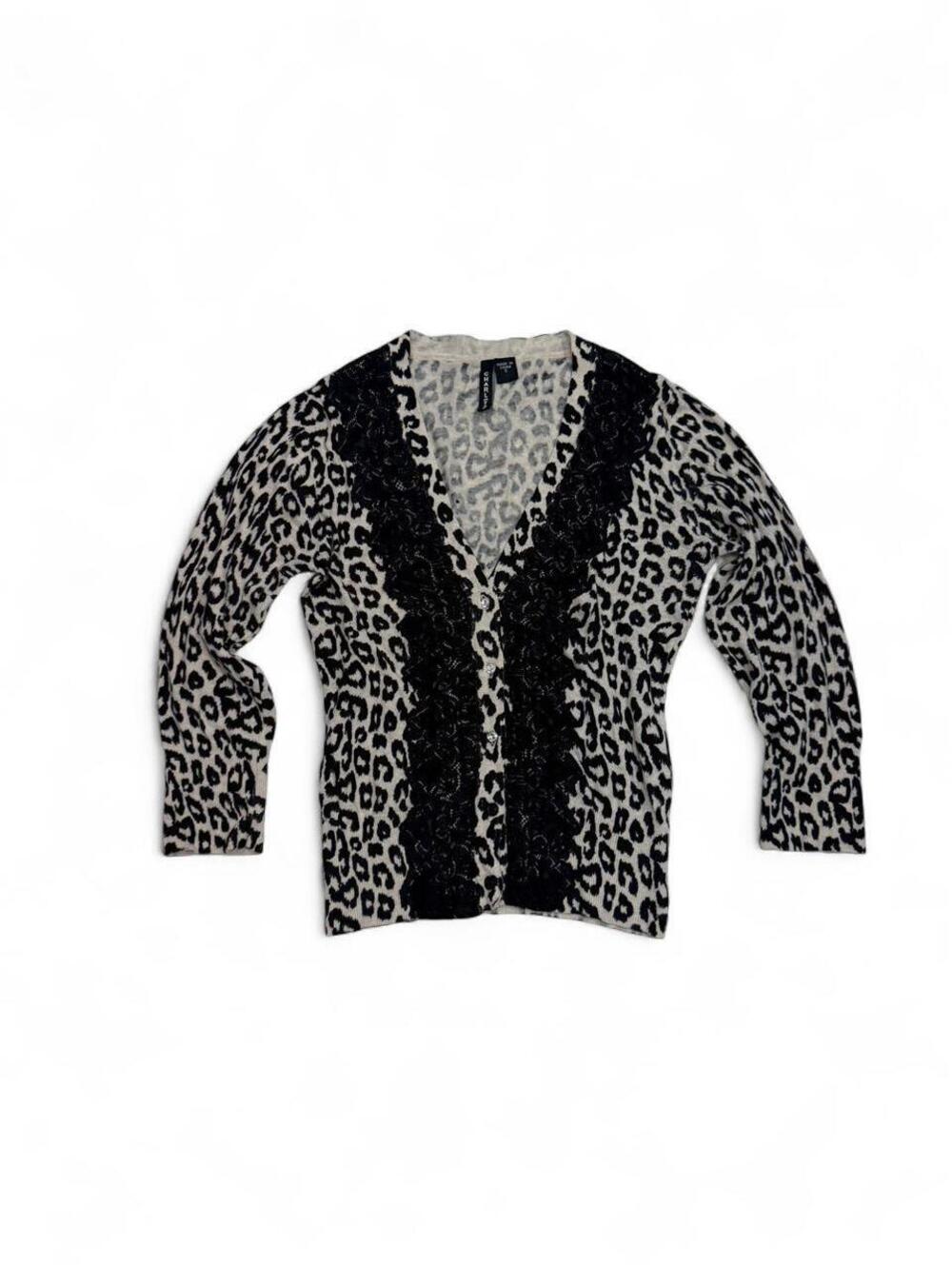 Vintage Y2K Leopard Print Cardigan